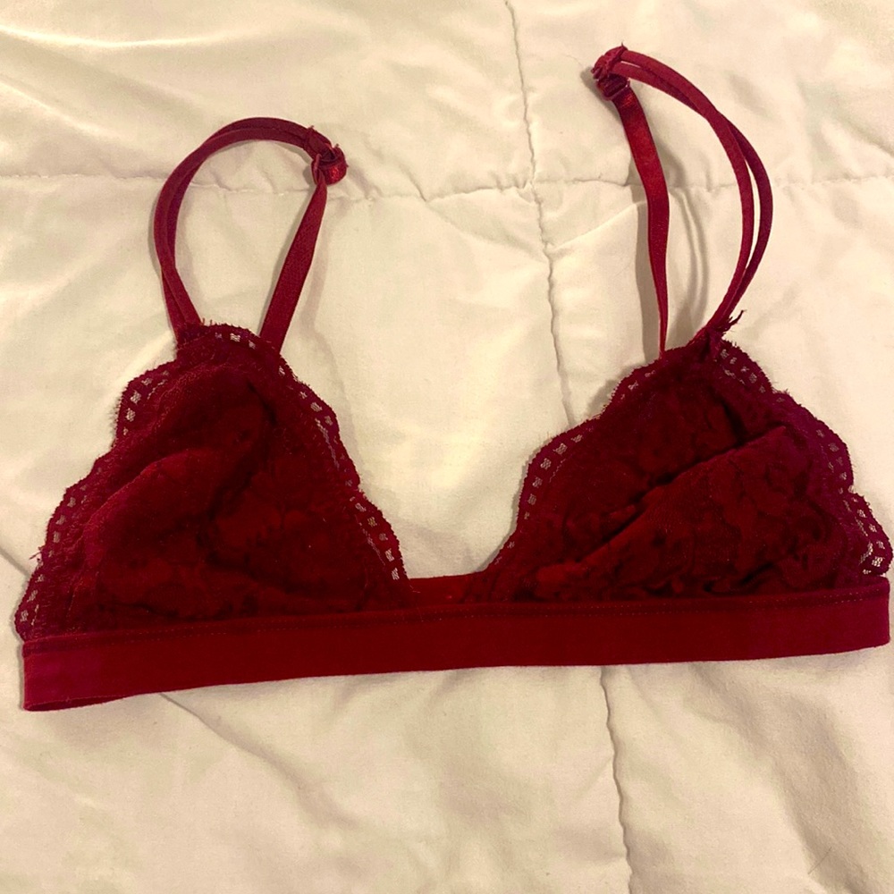 Red lingerie bralette